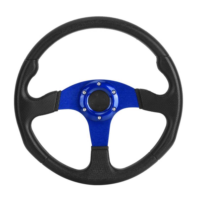 Akozon Rennlenkrad, Universal Sportlenkrad 350 mm/14 Zoll Drifting Lenkrad Auto Lenkrad Steering Wheel Deep Dish 6 Bolzen Modified Accessory (Blau) von Akozon