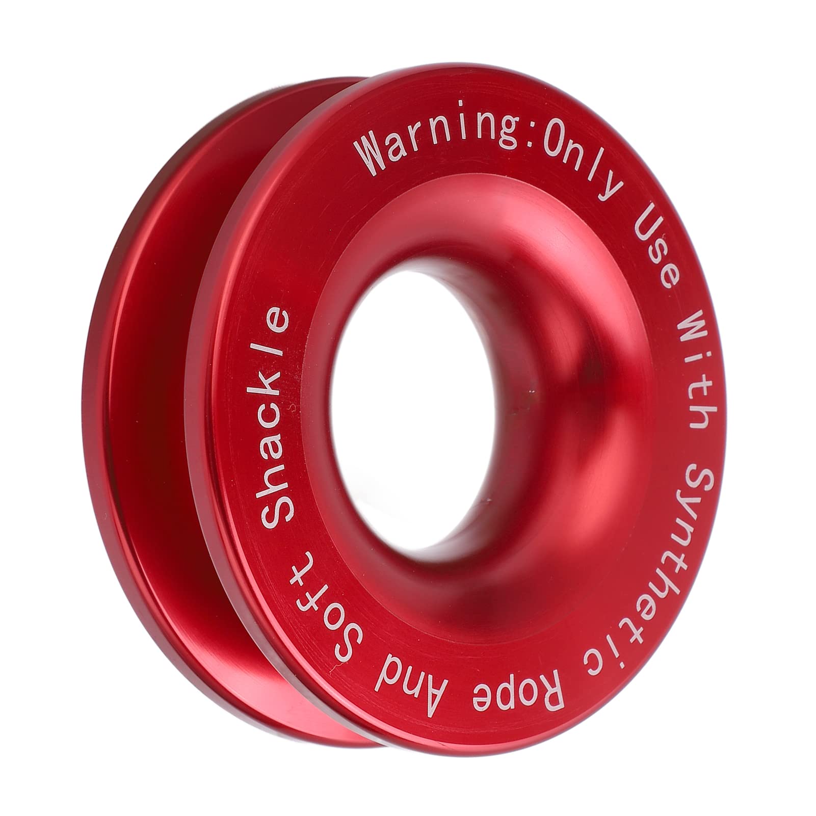 Akozon Winch Recovery Ring, 41000lbs Aluminium Winch Snatch Recovery Ring für 7/16 Zoll 1/2 Zoll Weichen Schäkel mit 3/16 Zoll 1/4 Zoll 3/8 Zoll Seil(Rot) von Akozon