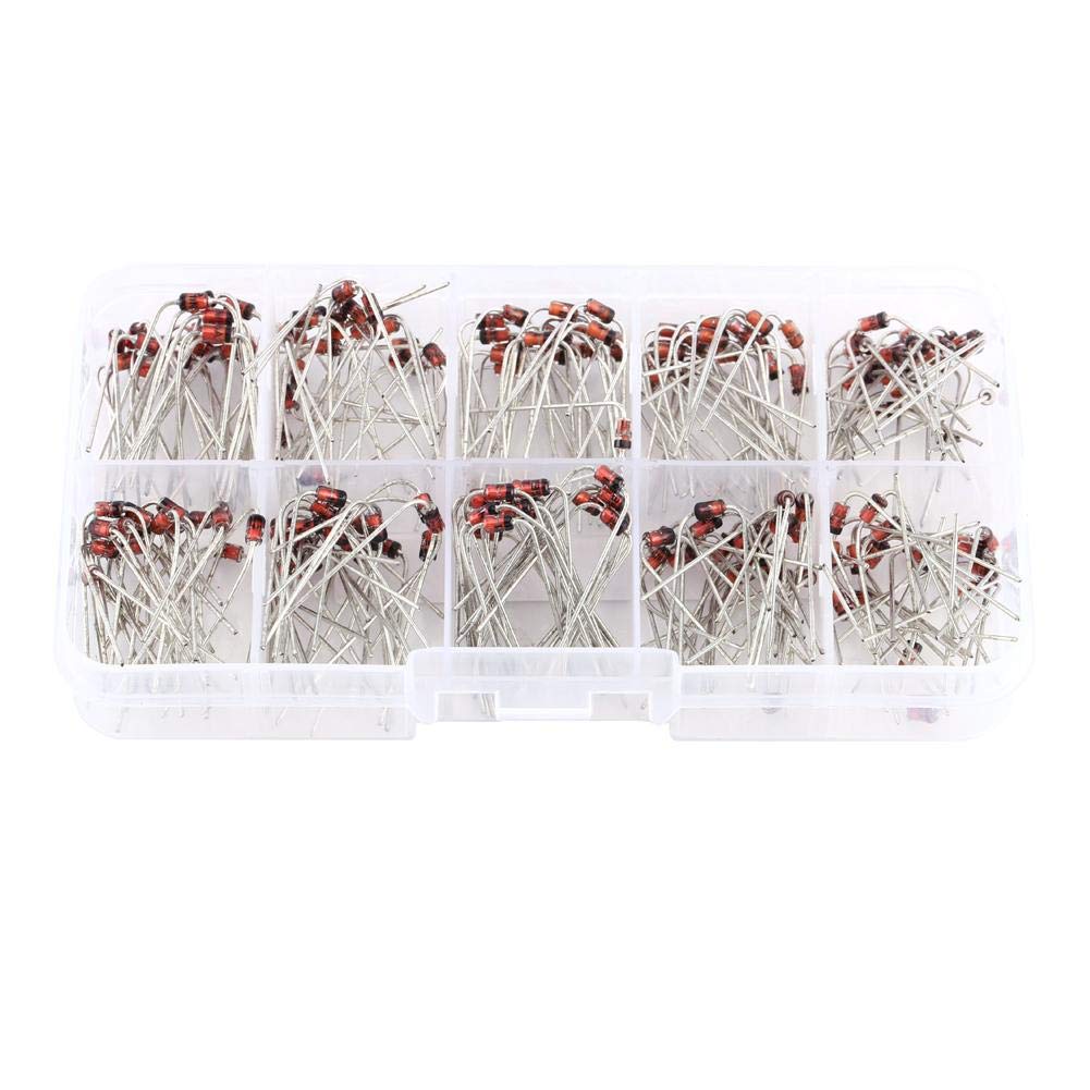 Akozon Zenerdioden Sortiment Kit, 200 Stücke 10 Werte Zener Diode Sortiment Elektronische Kit 1N4728~1N4737 Mit Aufbewahrungsbox Akozon Zenerdioden Sortiment Kit, 200 Stücke 10 Werte Zener Diode Sortiment Elektronische Kit 1N4728~1N4737 Mit Aufbewahrungsbox von Akozon