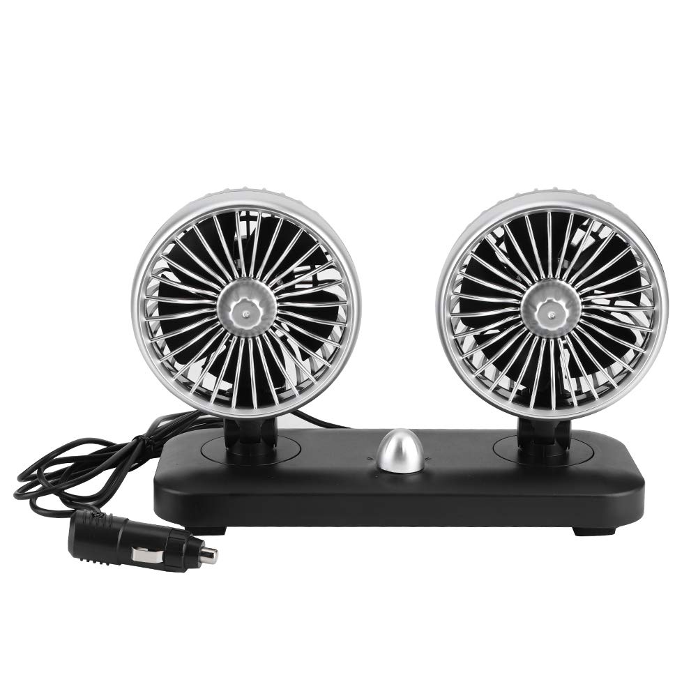Autoventilator, 12-V-Auto-Elektroventilator, doppelköpfig, 180 ° drehbar, automatische Kühlung, Armaturenbretthalterung – Clip-Ventilator für Fahrer, Beifahrer, Haustier, Baby, für Autoventilator, 12-V-Auto-Elektroventilator, doppelköpfig, 180 ° drehbar, automatische Kühlung, Armaturenbretthalterung – Clip-Ventilator für Fahrer, Beifahrer, Haustier, Baby, für von Akozon