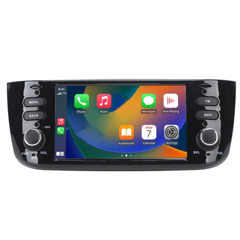 Auto-Multimedia-Player, 6,2-Zoll-Autoradio mit HD-Touchscreen, Kabelloses Carplay 2+32G GPS-Navigationsplayer Ersatz für Linea Punto EVO von Akozon