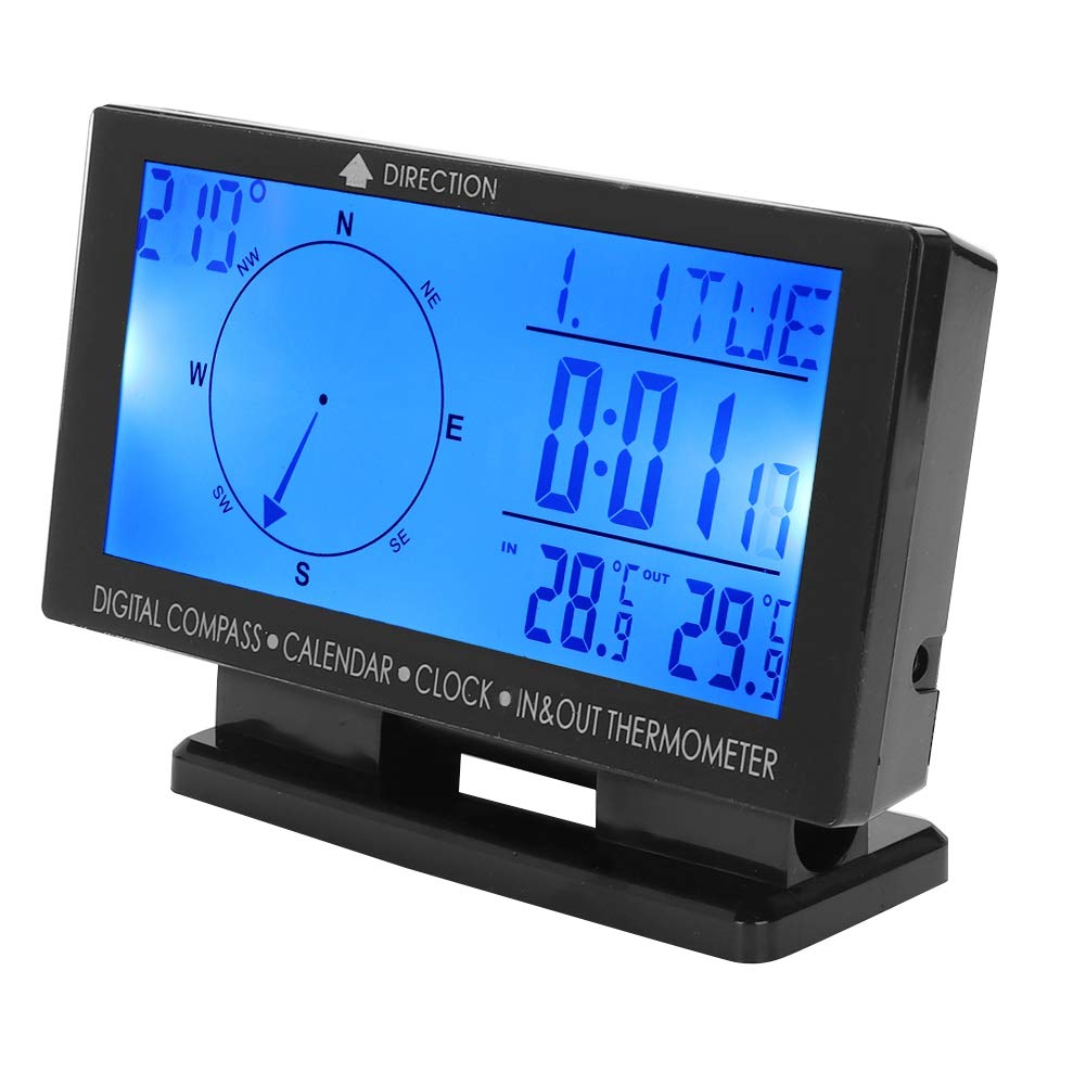 Auto-Thermometer, Thermometer für das Auto, Cd60, Multifunktionales Digitales Auto-Thermometer mit Zeitnavigationsfunktion von Akozon