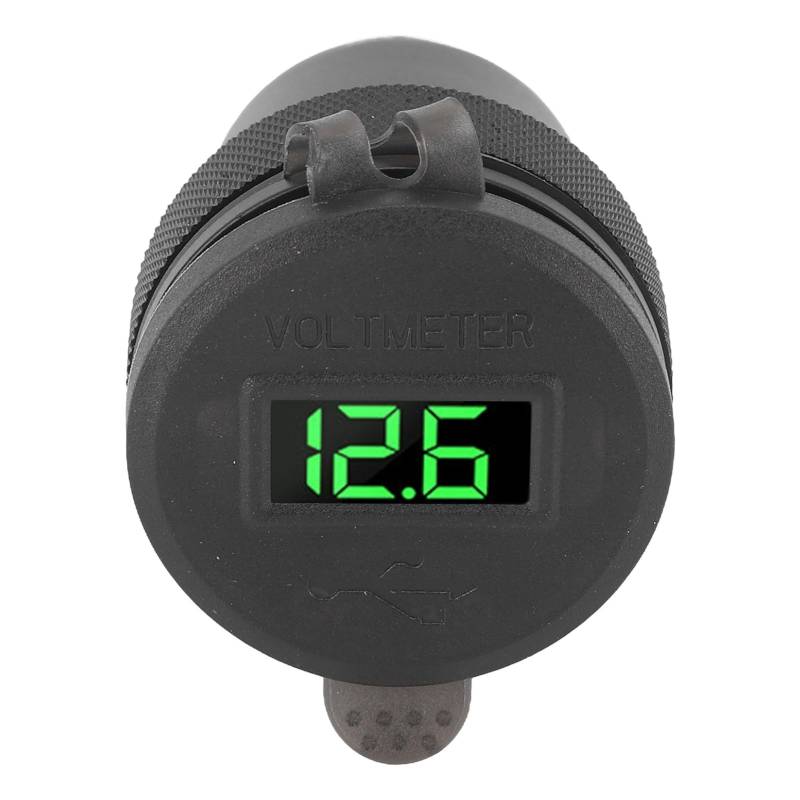 Autoladegerät LED Voltmeter Knopfschalter Dual QC 3.0 Schnellladegerät für 1 2 3 Serie EU-Stecker (Grün) von Akozon