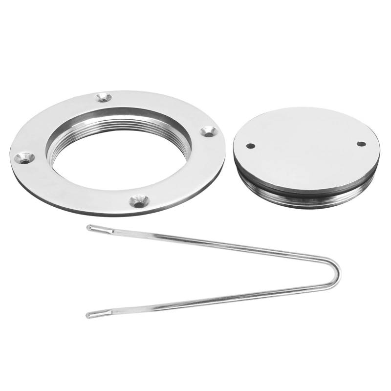 Deckplatte, 3-Zoll-Edelstahl-Decklukenabdeckung Edelstahl-Inspektionsluke mit Schlüssel für Hardware-Zubehör für Schiffsboote von Akozon