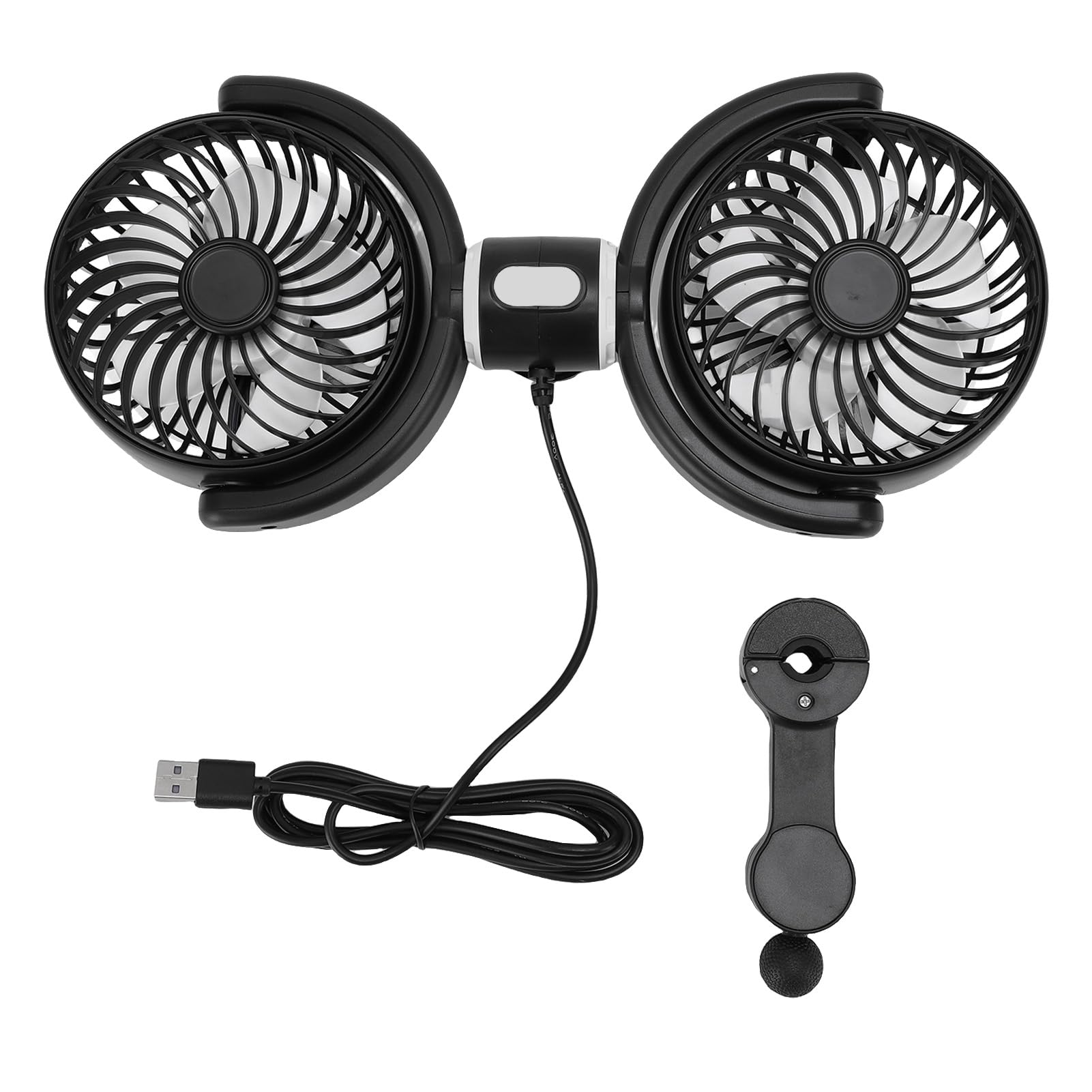 Doppelautokühlungslüfter 360 ° Rotatable 3 -Geschwindigkeits -USB -Backseat -Lüfter für Van Truck SUV RV DC 5V Doppelautokühlungslüfter 360 ° Rotatable 3 -Geschwindigkeits -USB -Backseat -Lüfter für Van Truck SUV RV DC 5V von Akozon