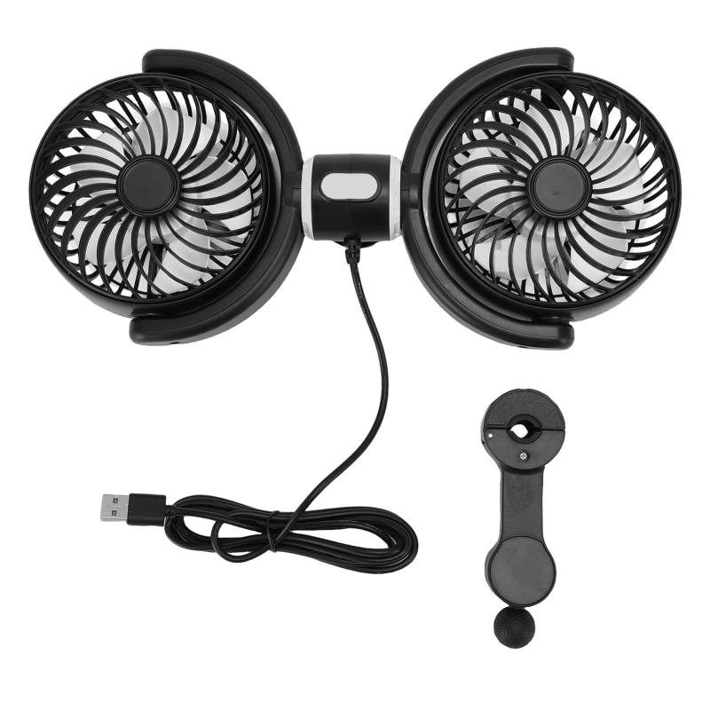 Doppelautokühlungslüfter 360 ° Rotatable 3 -Geschwindigkeits -USB -Backseat -Lüfter für Van Truck SUV RV DC 5V von Akozon