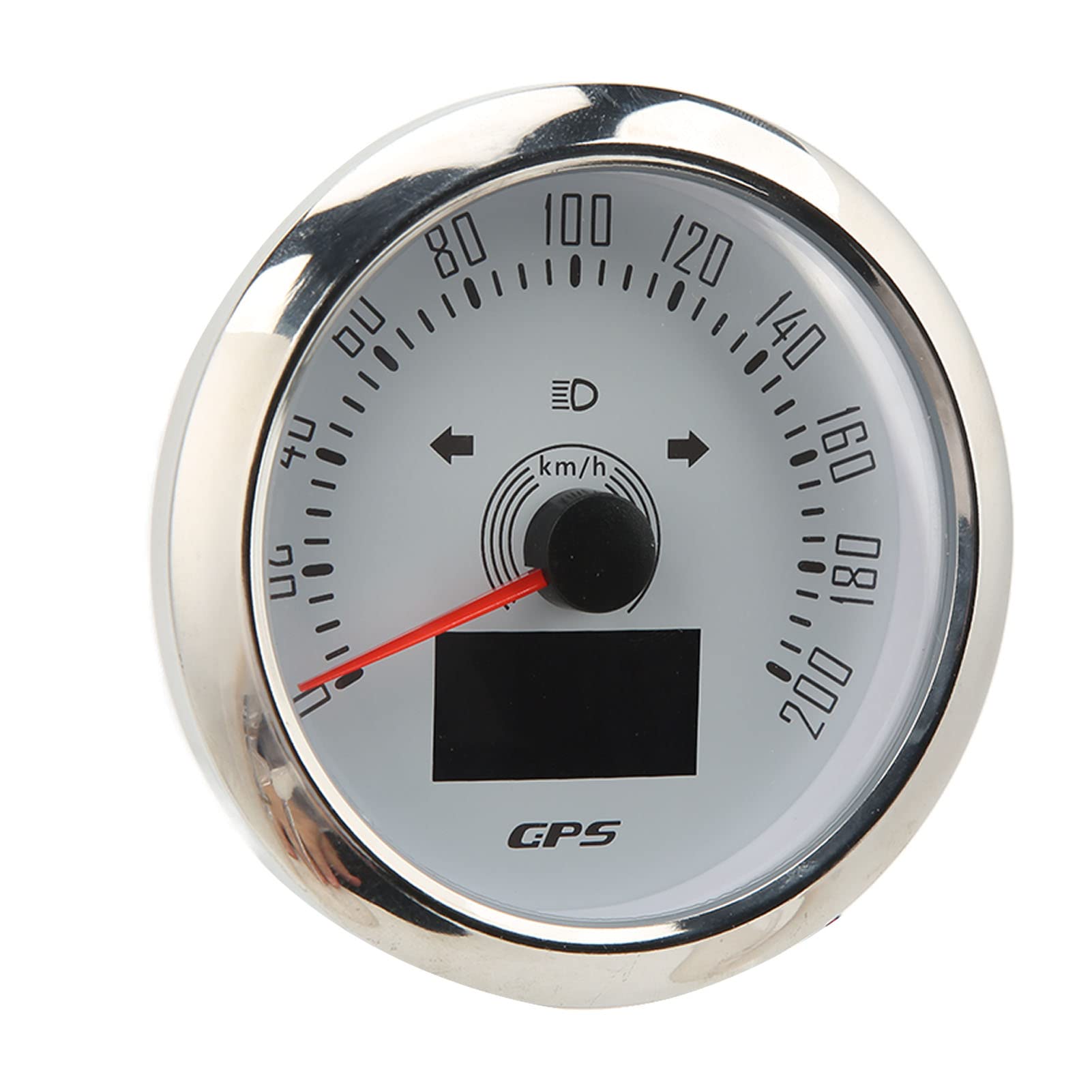 GPS-Tachometer 3 in 1 200 Mph 85 Mm 9-32 V 7-farbiger Tachometer mit Hintergrundbeleuchtung, 932 V GPS-Tachometer 3 in 1 200 Mph Antibeschlag Universal für Boot Auto Wohnmobil (Weißes Zifferblatt) von Akozon