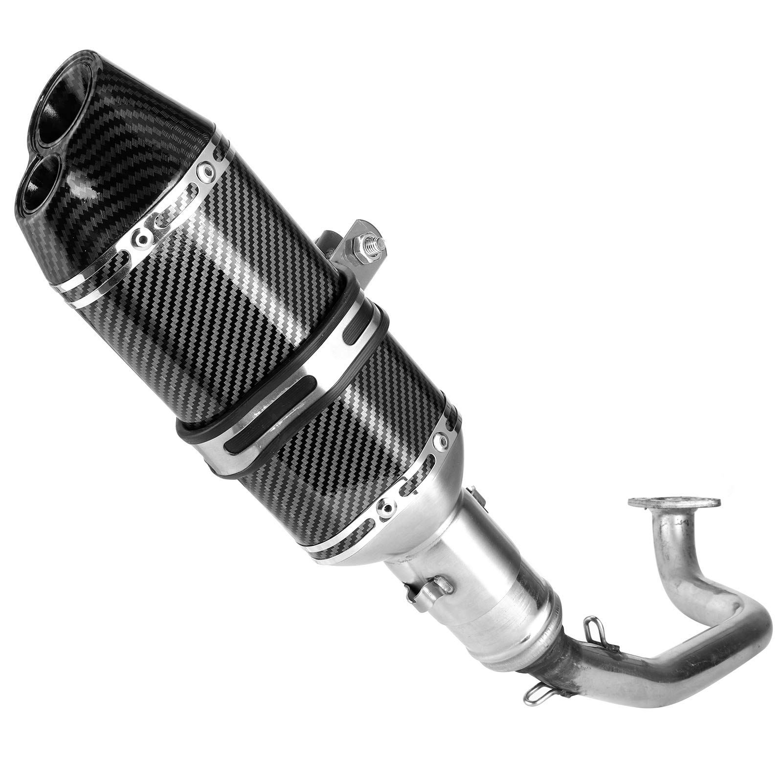 Gy6 Exhaust, Slip-On-Vollschalldämpfer-Auspuffanlage Vollauspuffanlage Auspuffkrümmer Slip-On-Schalldämpfer Im Carbon-Stil für GY6 125 Gy6 Exhaust, Slip-On-Vollschalldämpfer-Auspuffanlage Vollauspuffanlage Auspuffkrümmer Slip-On-Schalldämpfer Im Carbon-Stil für GY6 125 von Akozon