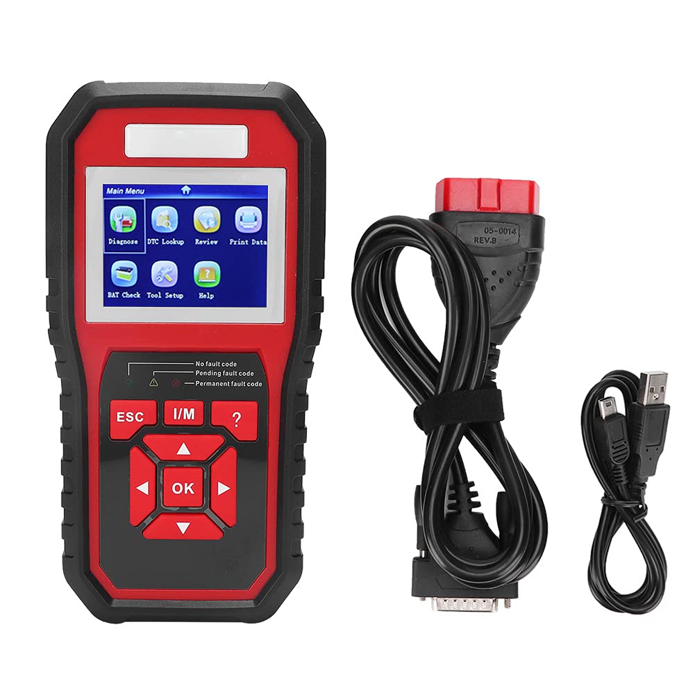 KW850 OBD2 EOBD Scanner Car Code Reader Fehlercodes lesen und löschen Diagnoseinstrument für Automotor-Fehlerscanner Auto Test Tool(schwarz + rot) von Akozon