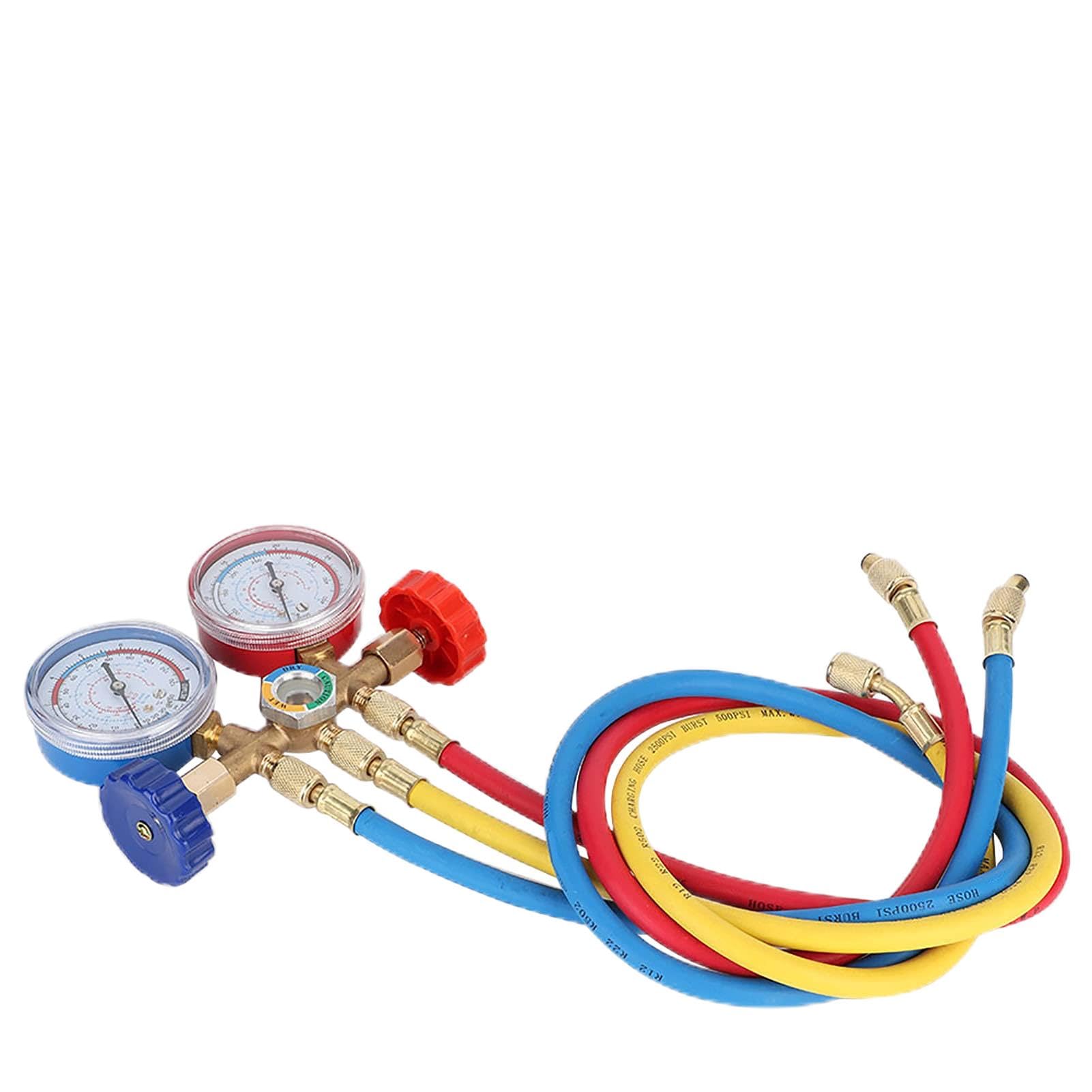 Kfz-Klimaanlagen-Vakuumpumpen Kältemittel-Klimaanlagen-Werkzeuge AC-Diagnose-Manometer-Set W Schlauch- und Haken-Kit Kfz-Klimaanlagen-Vakuumpumpen Kältemittel-Klimaanlagen-Werkzeuge AC-Diagnose-Manometer-Set W Schlauch- und Haken-Kit von Akozon