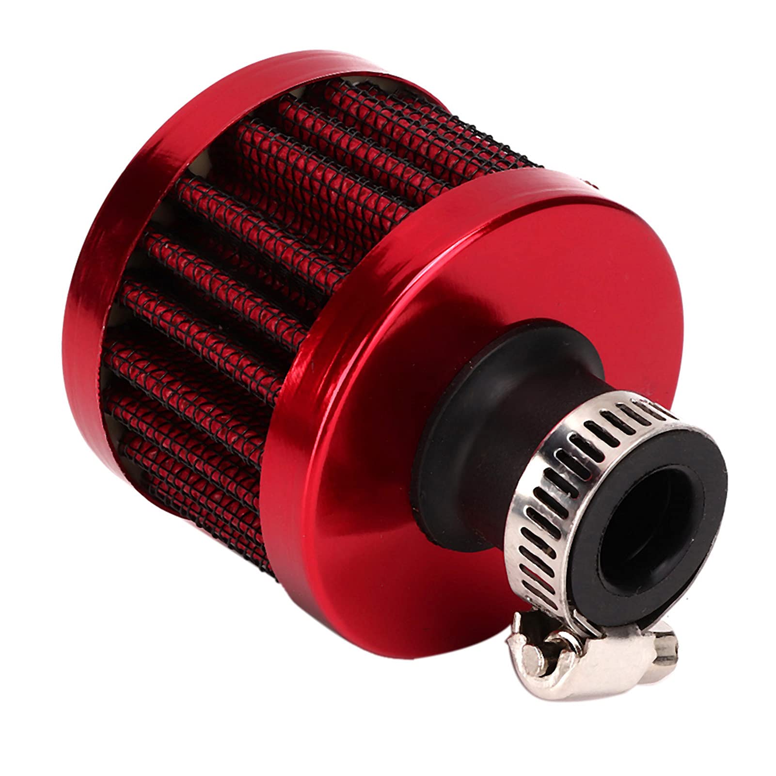 Luftfilter, Akozon Auto Luftfilter 13 mm/0.5in Mini Lufteinlassfilter Entlüftung Kurbelgehäuseentlüftung Universal Auto Zubehör(Rot) von Akozon