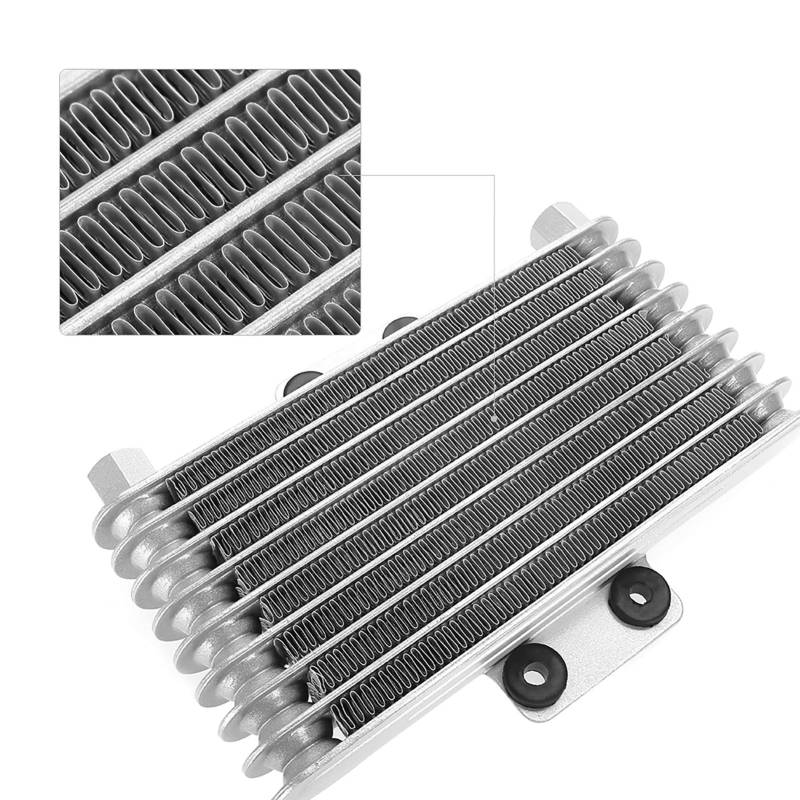 Akozon Aluminium Motor Ölkühler 125ml für Motorräder, Dirt Bikes & Pit Bikes (125CC-250CC), Silber, 750g von Akozon