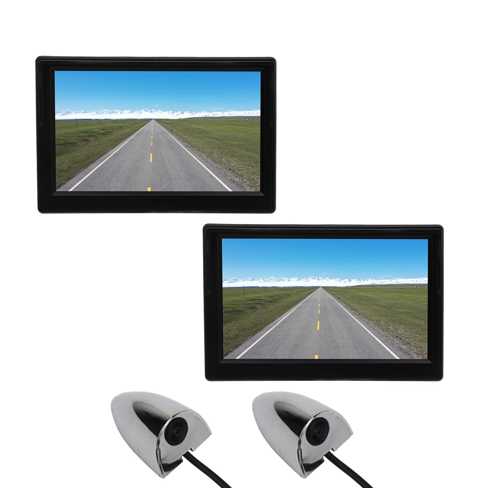Seitenkamera-Set für Auto, Bus, LKW – 5-Zoll-TFT-LCD-Rückfahrkamerasystem – IP67 Wasserdicht von Akozon