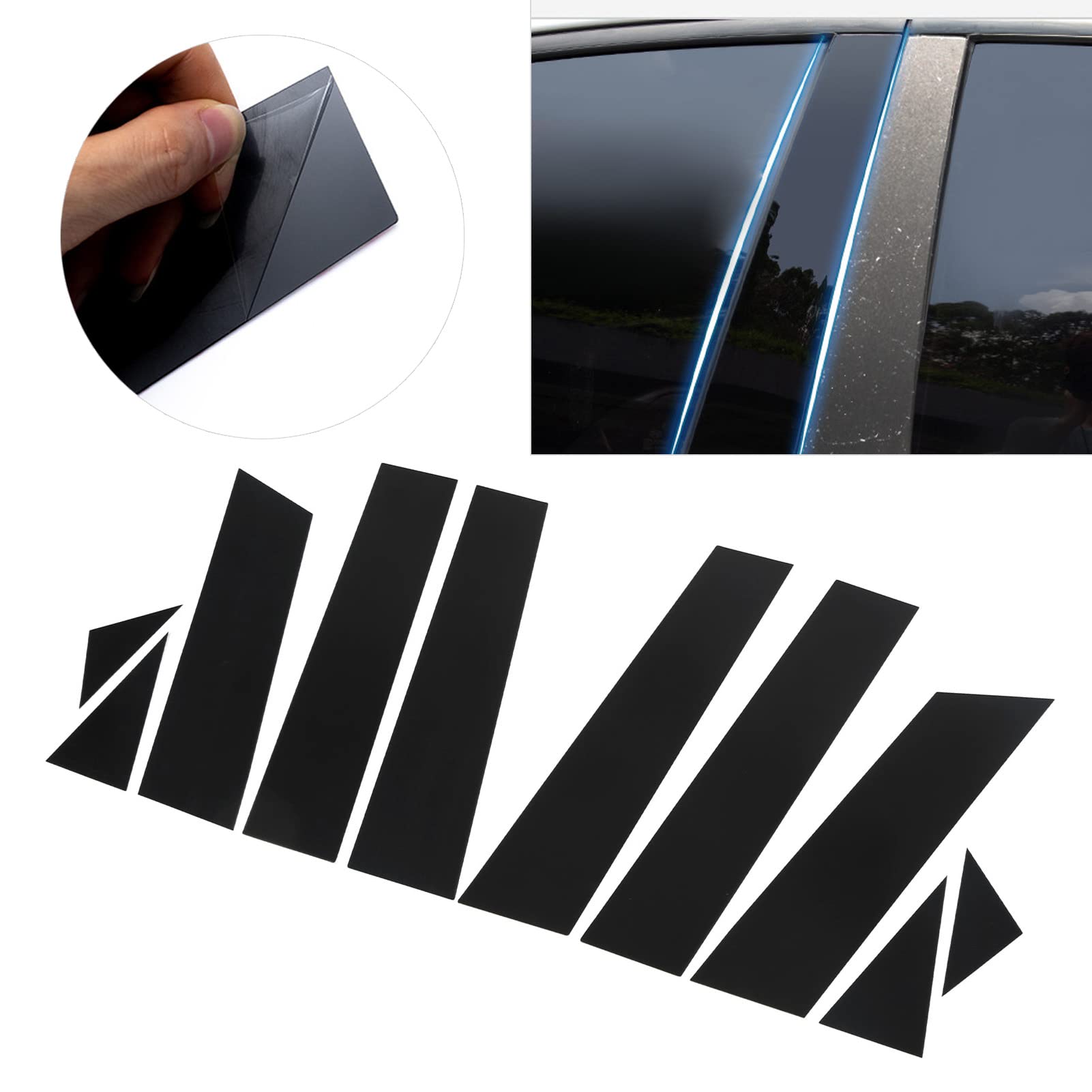 Seitensäulen-Säulenverkleidung, 10 Stück Säulenpfosten-Zierleisten für Seitenfenster, Glänzend Schwarz, 4D-Stil, Ersatz für CX-5 2017-2022 Seitensäulen-Säulenverkleidung, 10 Stück Säulenpfosten-Zierleisten für Seitenfenster, Glänzend Schwarz, 4D-Stil, Ersatz für CX-5 2017-2022 von Akozon