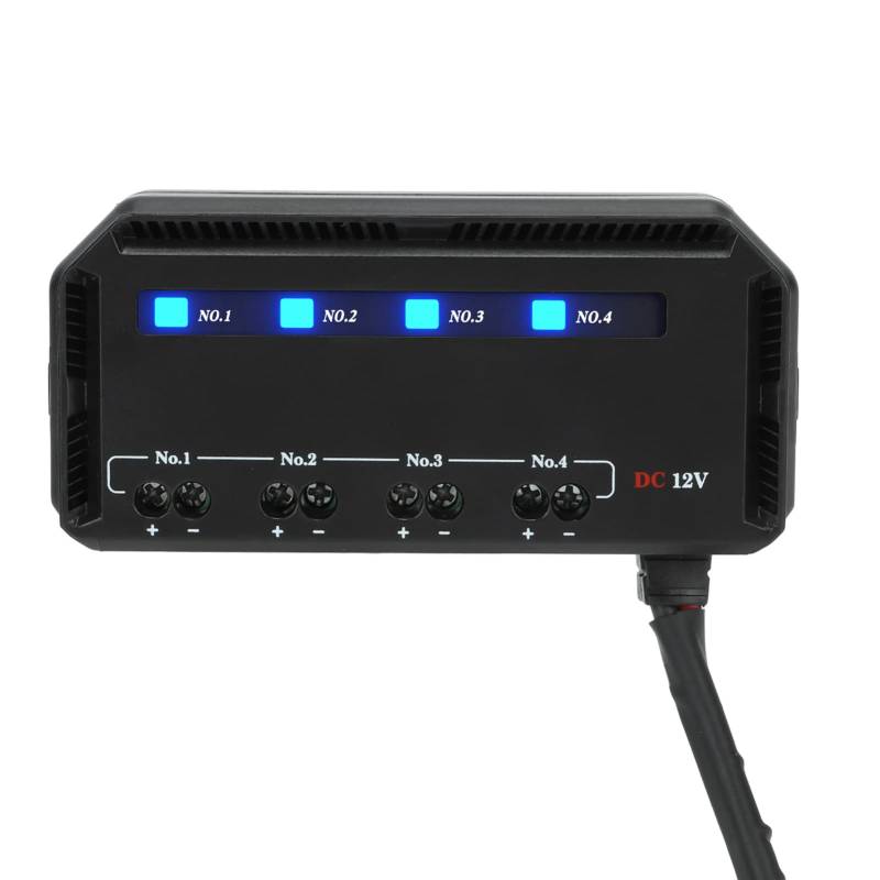 Sicherungsblock 12V Relaiskasten Sicherungshalter Relaisbox und Sicherung 4-Wege-Sicherungs- und Relaiskasten 20 A mit LED-Anzeige für Motorrad, Auto, LKW, Wohnmobil, EV von Akozon