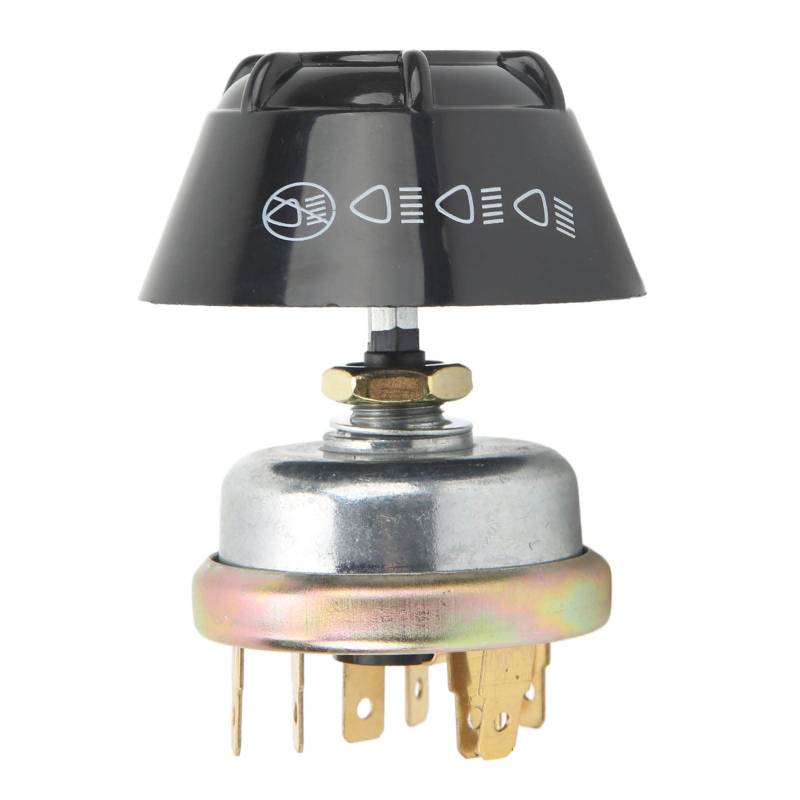 Akozon Traktor Lichtschalter, 1668816M1 Schalter für Traktor-Lichthupe, Schwarz, Mechanisch, Druckknopf, EIN-AUS, IP65, OEM für Massey Ferguson 231, 240, 261, 282 von Akozon