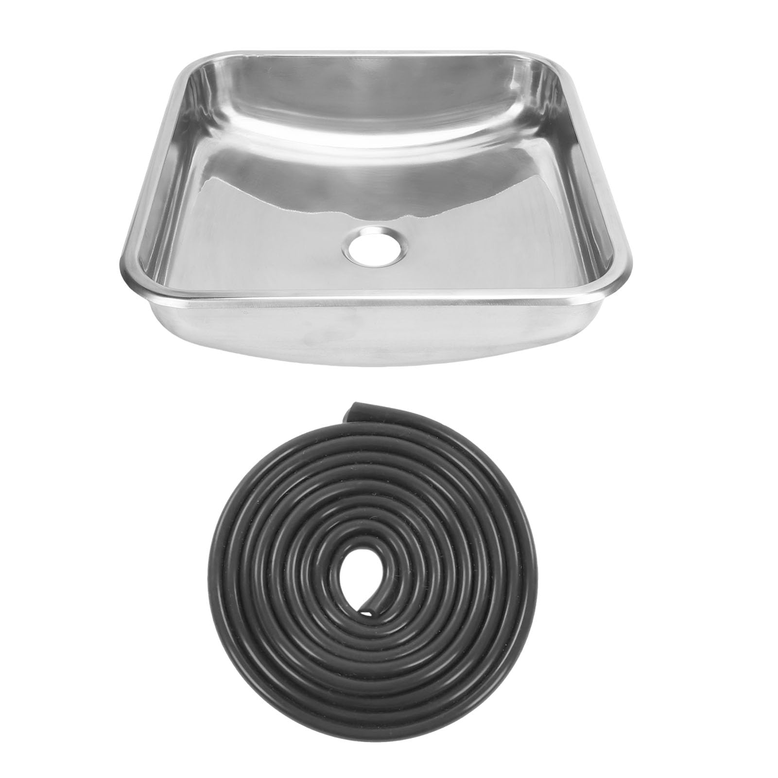 Waschbecken aus Edelstahl, 304 Edelstahl -Quadratwaschbecken mit Entwässerungsdesign, Gebürstetem Finish, für Wohnmobile, Yachten, Boote, Küchen, Ideal für Verschiedene Waschbecken aus Edelstahl, 304 Edelstahl -Quadratwaschbecken mit Entwässerungsdesign, Gebürstetem Finish, für Wohnmobile, Yachten, Boote, Küchen, Ideal für Verschiedene von Akozon