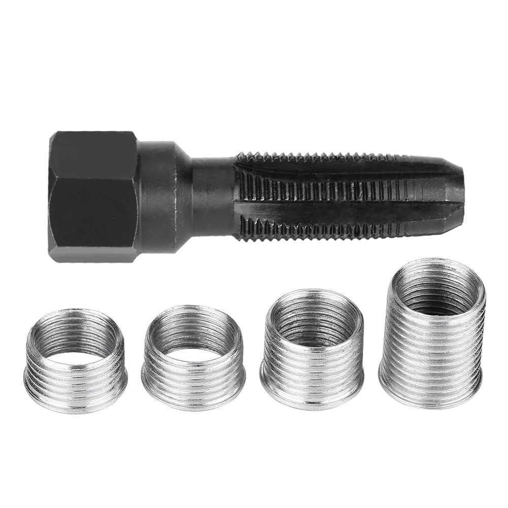 Zündkerzengewinde Reparatur Satz, Akozon 5-Teiliges Kohlenstoffstahl Zündkerzen Werkzeug Gewindebohrern mit 4 Einsätzen 14 mm Glühkerzen Gewinde Reparatur Zündkerzengewinde Reparatur Satz, Akozon 5-Teiliges Kohlenstoffstahl Zündkerzen Werkzeug Gewindebohrern mit 4 Einsätzen 14 mm Glühkerzen Gewinde Reparatur von Akozon