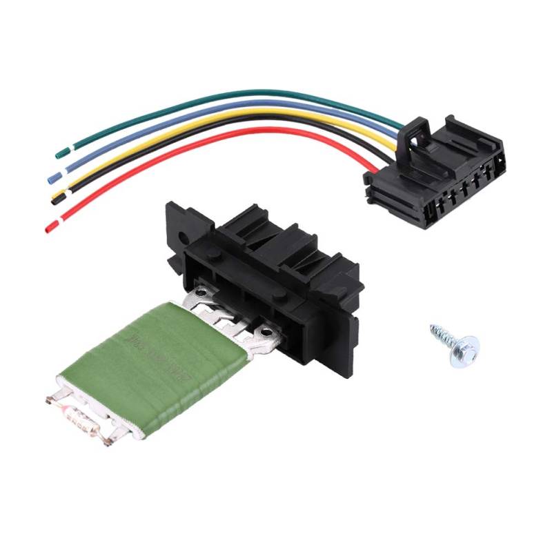 heater motor fan blower resistor & plug wiring + Gebläsewiderstand-Kit, Gebläsewiderstand mit Kabelbaum für Reparaturstecker für Klimaanlage von Akozon