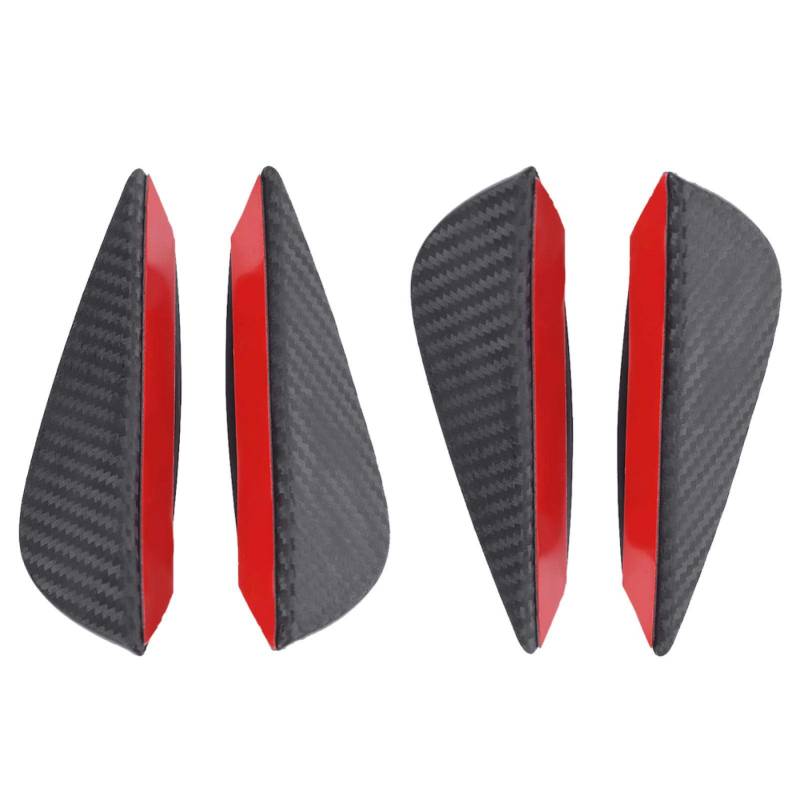 stoßfänger flaps carbon + Auto Spoiler 4 stücke 13.5 * 3cm Universal Kohlefaser Auto Mini Spoiler Frontstoßstange Flossenspoiler Spoilerlippe von Akozon