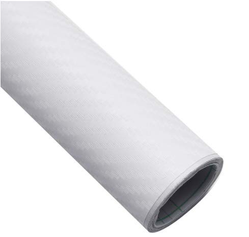 Alamor 127X30 cm 3D Kohlefaser Vinyl wasserdichte Auto Wrap Blatt Rolle Film DIY Aufkleber Für Auto Motorrad - Weiß von Alamor