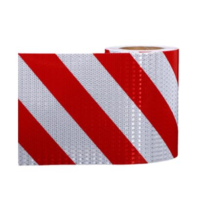 Alamor 5Cm/10Cm/20Cm Verkehr Warnung Sicherheit Nacht Reflektierende Streifen Rot Weiß Bias Tape Aufkleber-20cm von Alamor