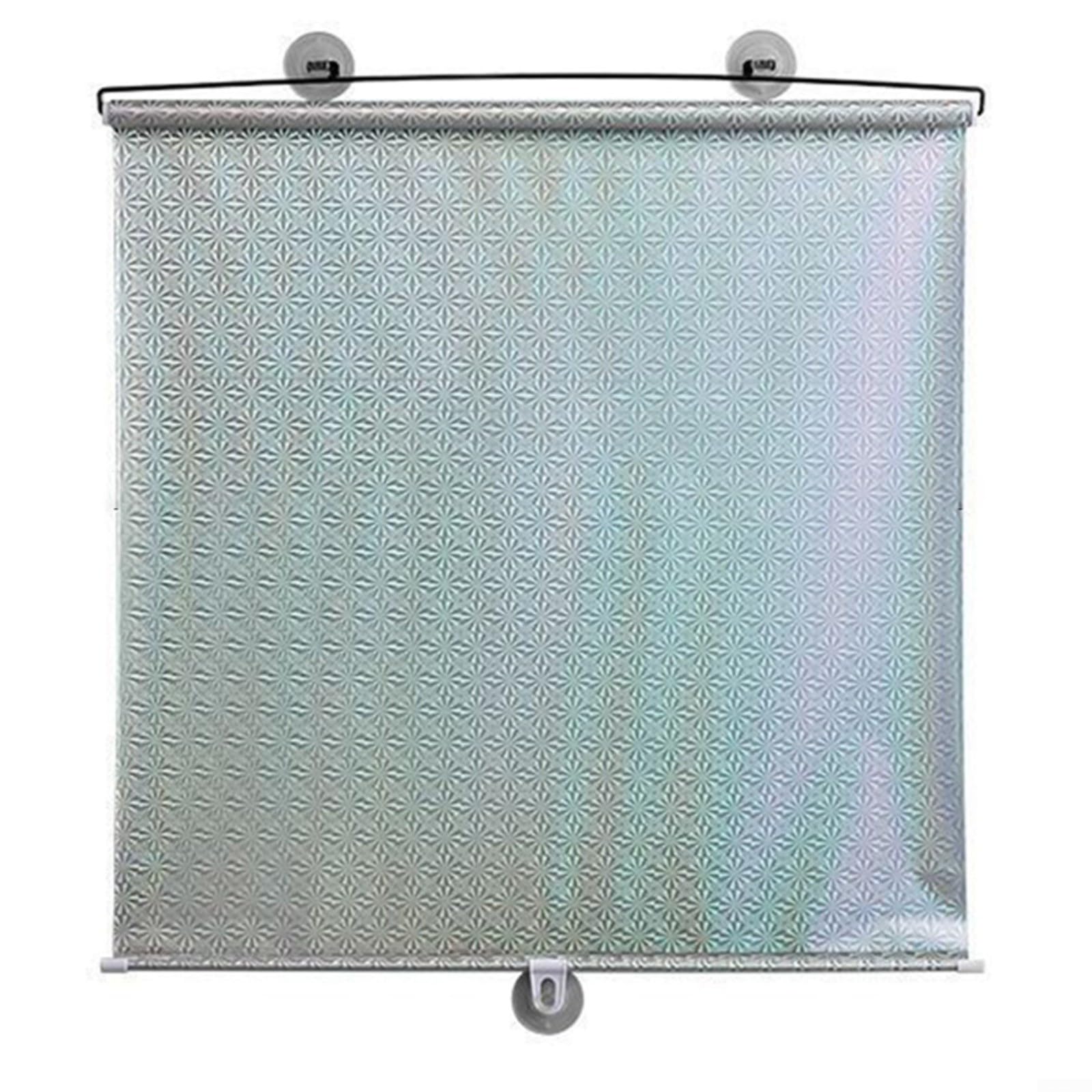 Alanmoship Super Saugnapf, einziehbarer Sonnenschutz, ohne Bohren, Bürofensterrollos, Verdunkelungsvorhänge für Auto, Zuhause, Schutz, 125 x 50 cm, Schwarz, 3 Stück (Silber) von Alanmoship