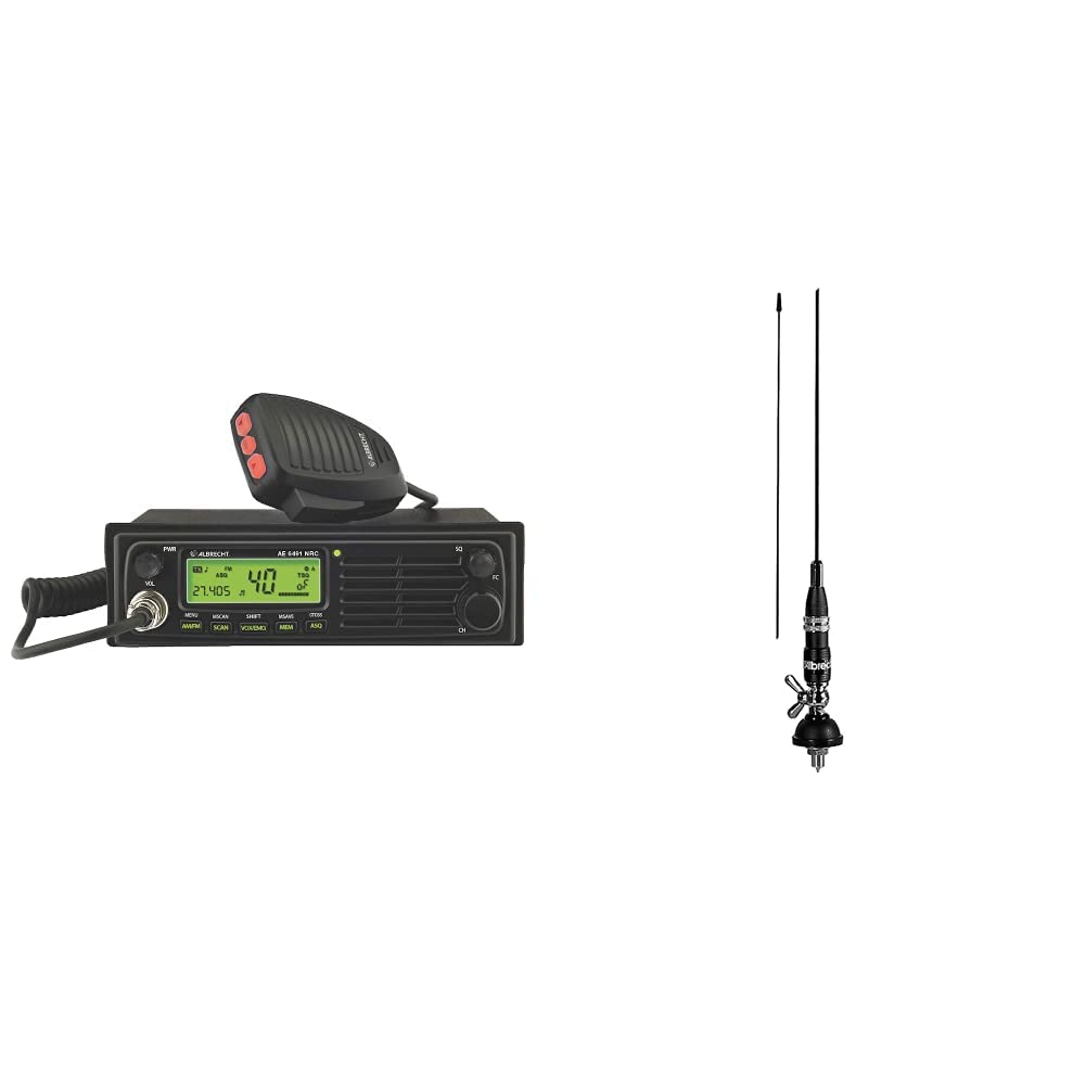 Albrecht AE 6491 NRC CB-Funkgerät, 12648.02, neu mit VOX Freisprechfunktion und NRC Geräuschfilter, 12/24 V, CTCSS, Farbe: schwarz & CB Albrecht Racer 90 Antenne, 115cm inkl. Kabel Albrecht AE 6491 NRC CB-Funkgerät, 12648.02, neu mit VOX Freisprechfunktion und NRC Geräuschfilter, 12/24 V, CTCSS, Farbe: schwarz & CB Albrecht Racer 90 Antenne, 115cm inkl. Kabel von Albrecht