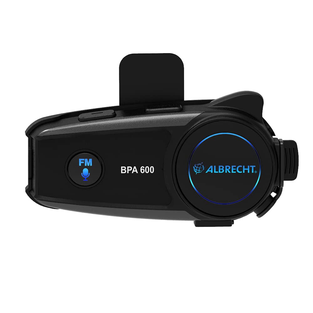 Albrecht BPA 600 Motorrad Headset, 15550, BT Bluetooth Motorrad Kommunikation zum Musikhören, Telefonieren und für Navi-Ansagen von Albrecht