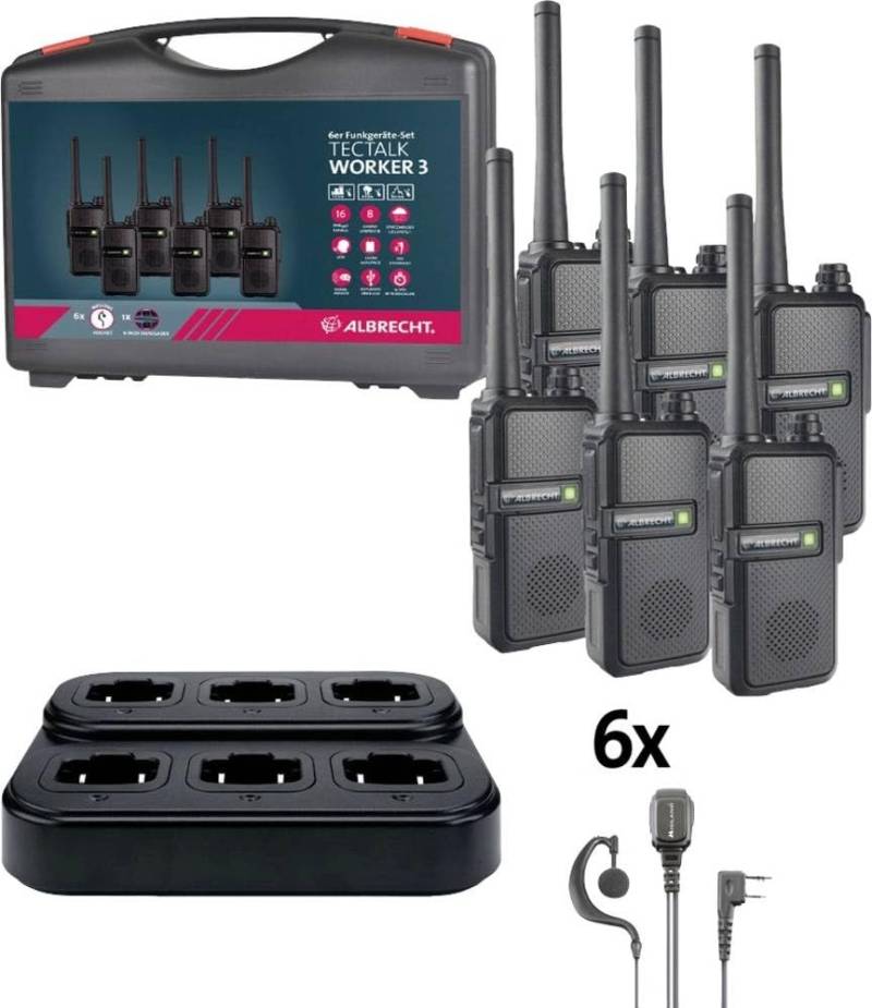 Albrecht Tectalk Worker 3 29827 PMR-Funkgerät 6er Set von Albrecht