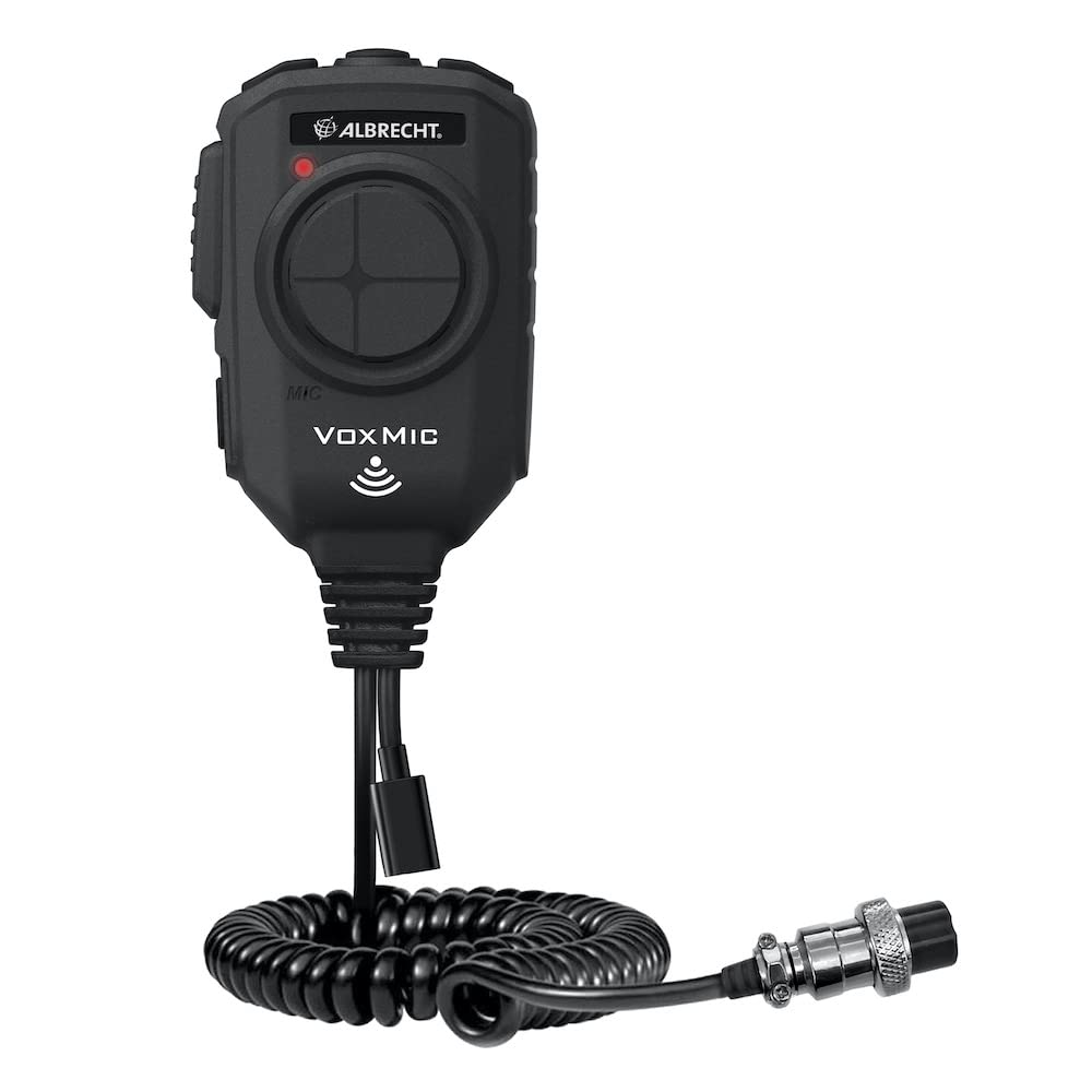 Albrecht VOX Mikrofon 4-polig Version 1, 42120, mit ANC, geeignet für Verschiedene CB-Funkgeräte, für die freihändige Kommunikation von Albrecht