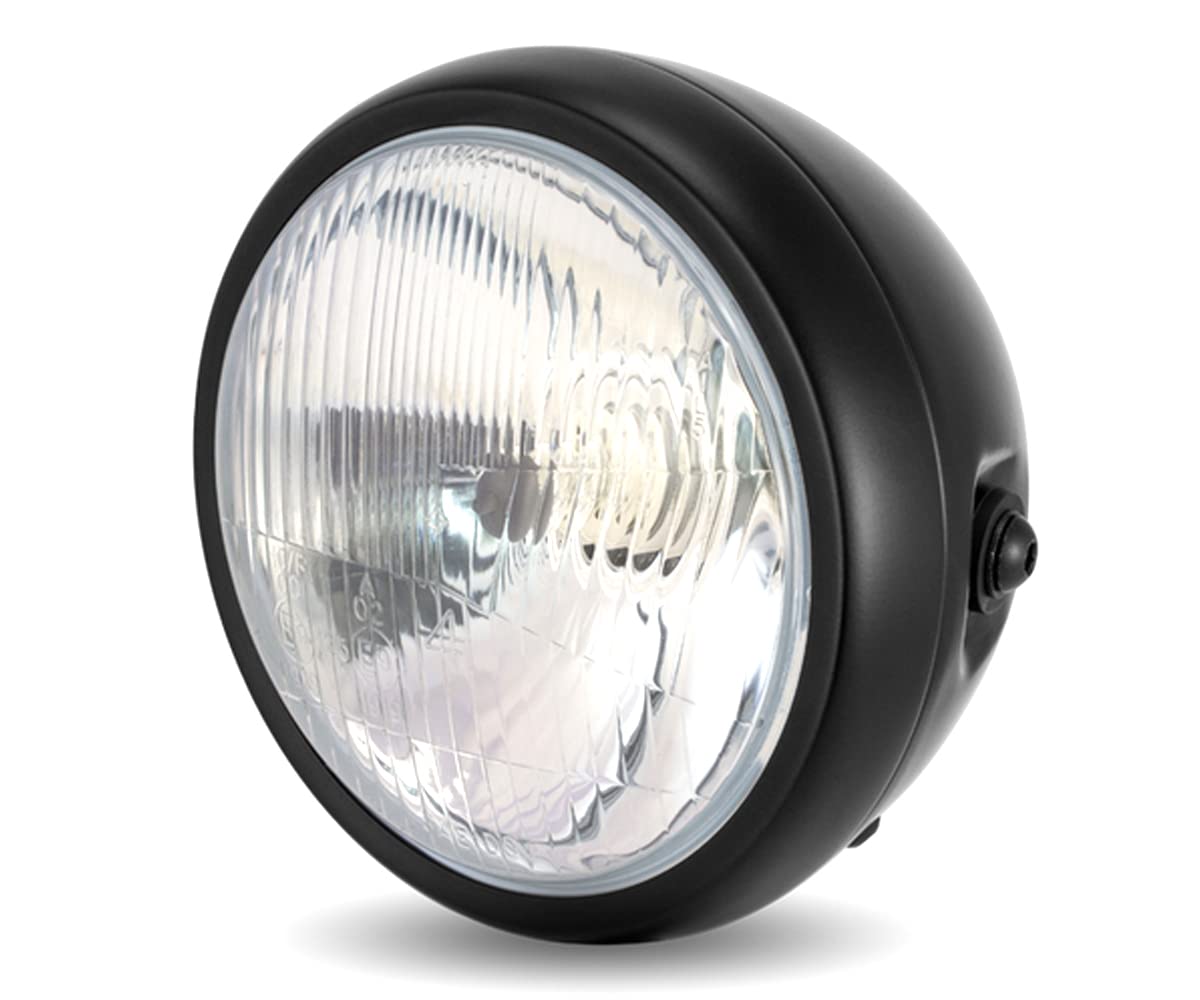 6" Schwarz Metall H4 Retro Vintage Motorrad Scheinwerfer Projekt Cafe Racer Scrambler 6" Schwarz Metall H4 Retro Vintage Motorrad Scheinwerfer Projekt Cafe Racer Scrambler von Alchemy Parts