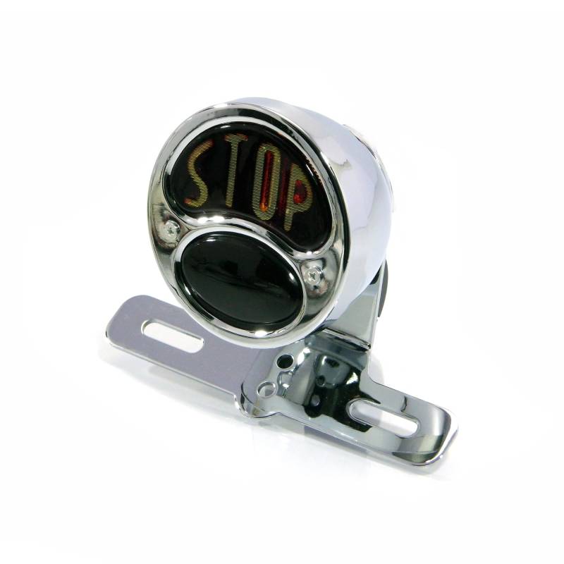 Alchemy Parts Motorrad Rücklicht Classic Miller Style Chrom Standlicht Custom Cafe Racer Retro Bobber Chopper Cruiser von Alchemy Parts
