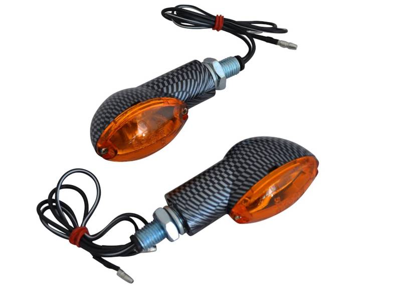 Blinker Motorrad 21W Carbon Optik - Oval - Paar von Alchemy Parts