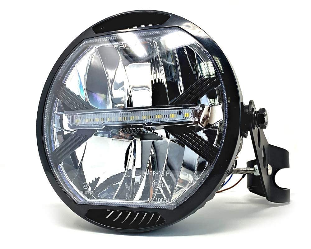 LED Motorrad Scheinwerfer 7" mit Klammern für Projekt Cafe Racer Oder Streetfighter - Homologated von Alchemy Parts