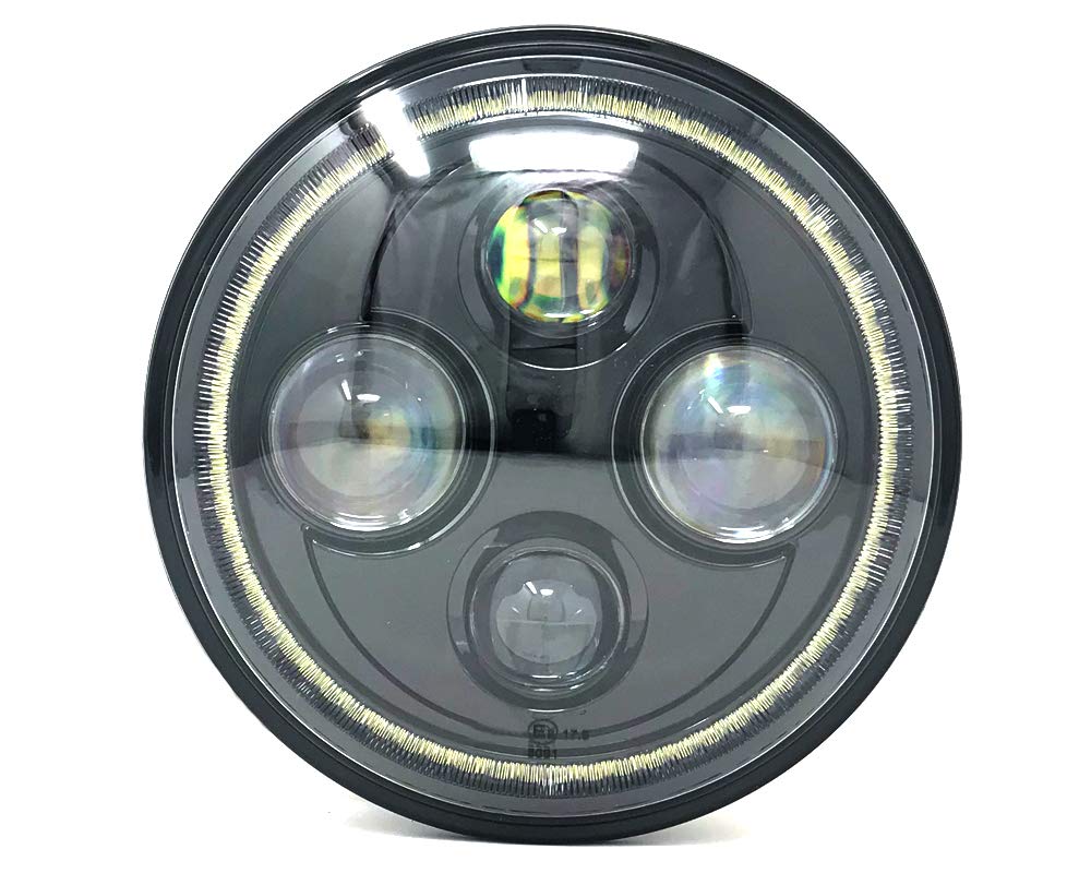 Alchemy Parts Motorrad Projektor LED Scheinwerfer Einsatz 7 Zoll mit Halo Ring Licht Surround Homologiert von Alchemy Parts