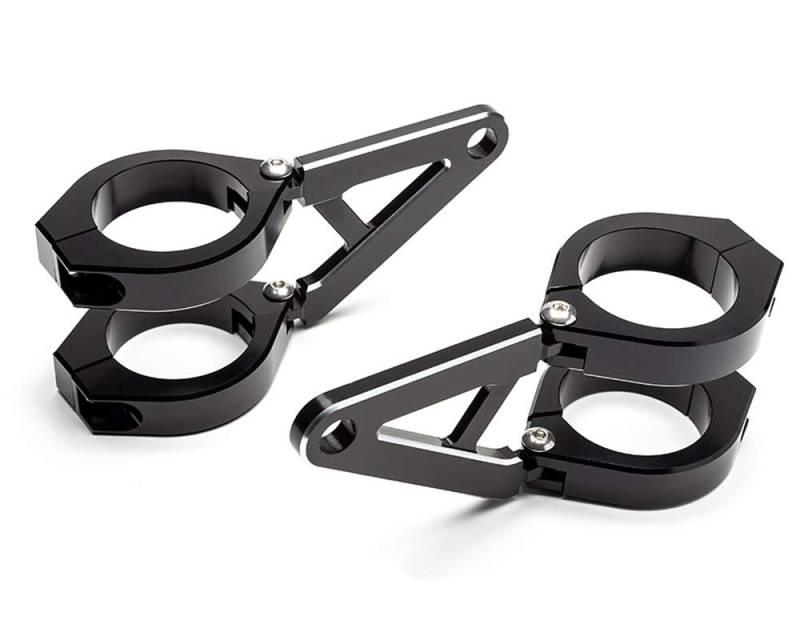 Alchemy Parts Motorrad Scheinwerfer-Halter mit Kurzen Arme für Maßgefertigt Projekt Motorrad - Schwarz, 48-49mm von Alchemy Parts