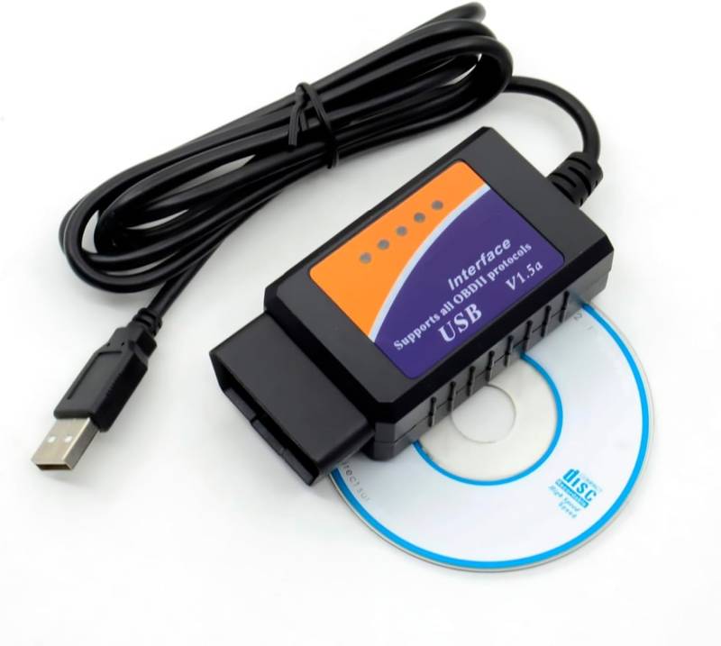 Alchiauto ELM 327 USB OBDII V1.5 Diagnose Kabel Interface Scanner von Alchiauto