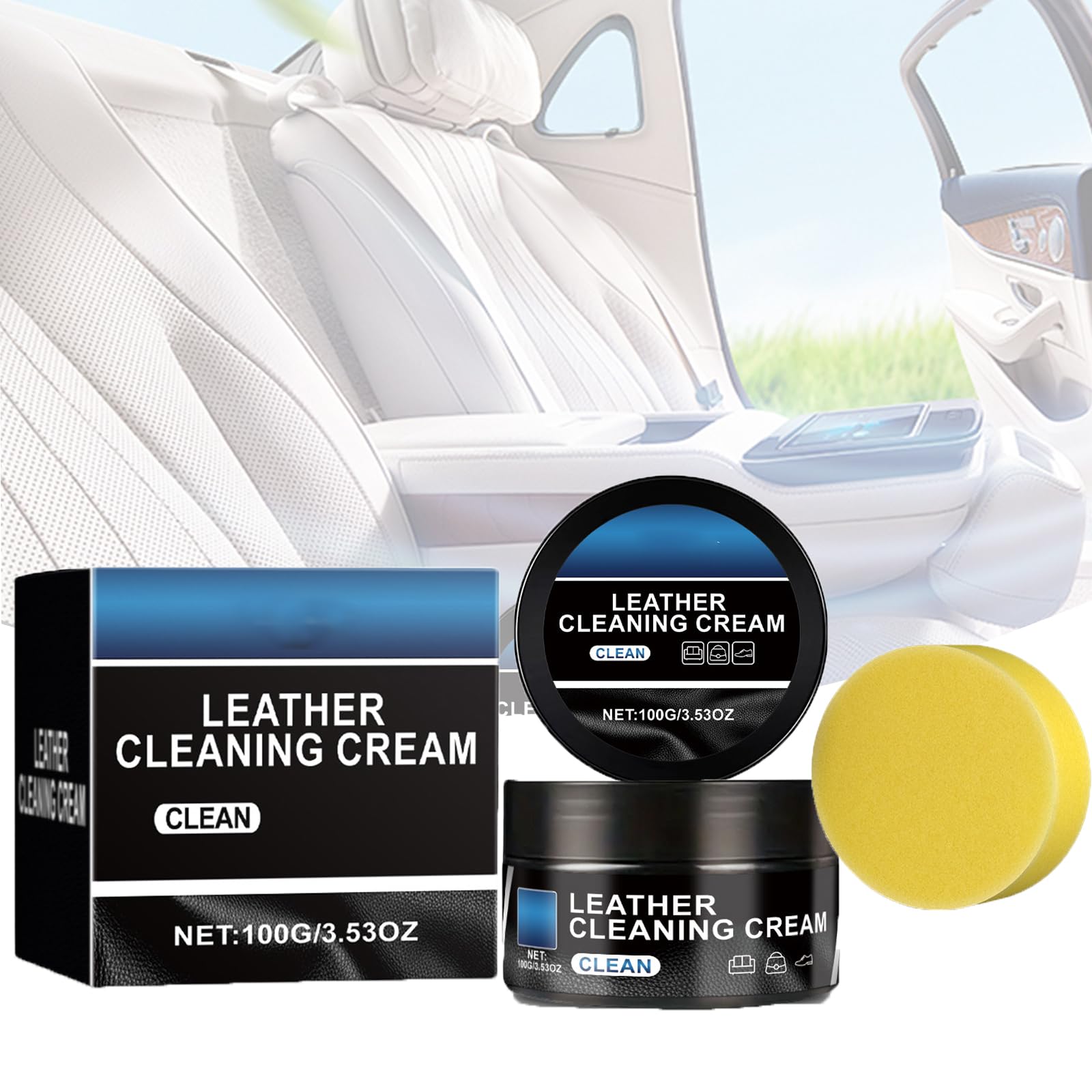 Alelyer Lederpflege Reinigungspaste,Multifunktionaler Leder Reinigungs,Auto-Innenreiniger,Reinigungs und Pflegecreme,Cleaning Paste for Leather Care,Lederbalsam für Auto Schuhe Jacke Sofa Ledercouch Alelyer Lederpflege Reinigungspaste,Multifunktionaler Leder Reinigungs,Auto-Innenreiniger,Reinigungs und Pflegecreme,Cleaning Paste for Leather Care,Lederbalsam für Auto Schuhe Jacke Sofa Ledercouch von Alelyer