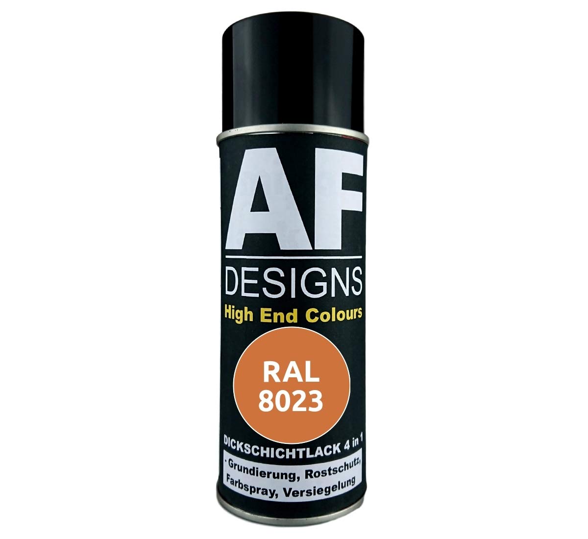 4 in 1 RAL 8023 Orangebraun Dickschichtlack Lack Spray Spraydose von Alex Flittner Designs