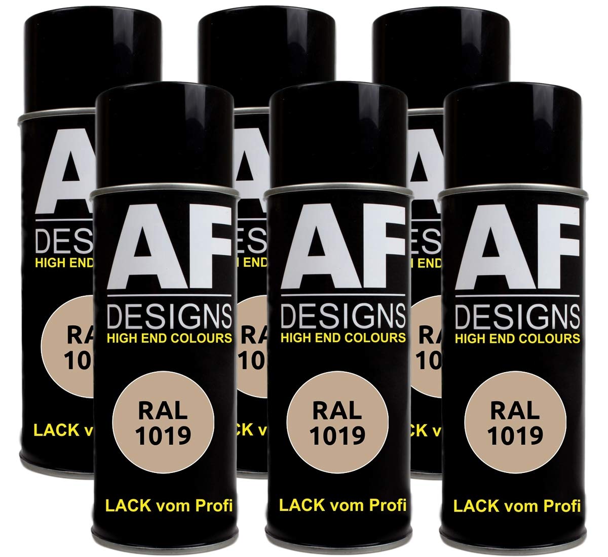 6X RAL Lackspray Autolack Buntlack Spraydose RAL1019 GRAUBEIGE glänzend von Alex Flittner Designs