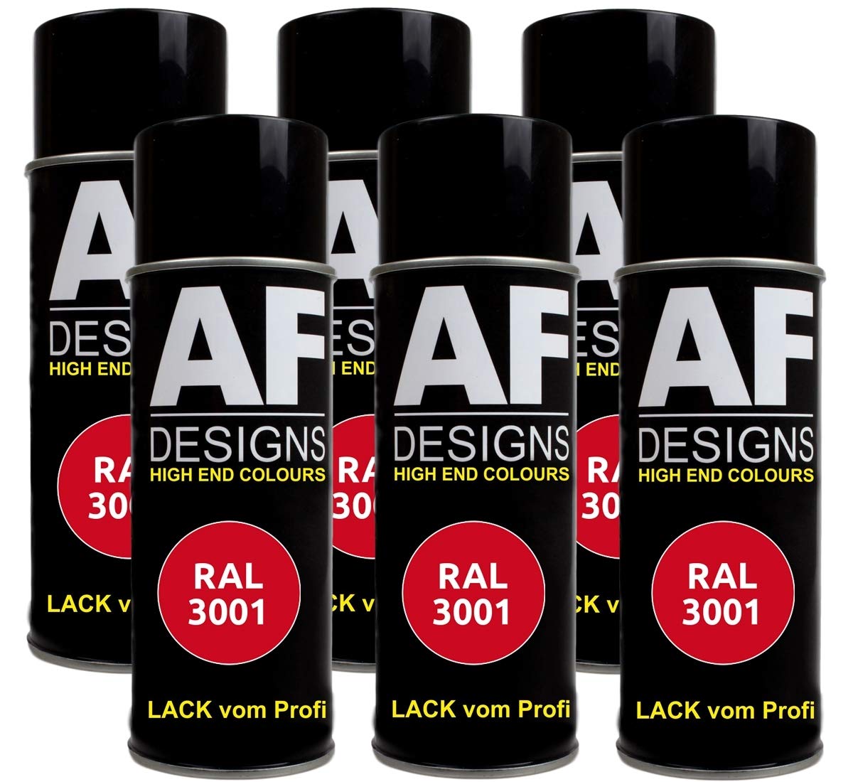 6X RAL Lackspray Autolack Buntlack Spraydose RAL3001 SIGNALROT matt von Alex Flittner Designs
