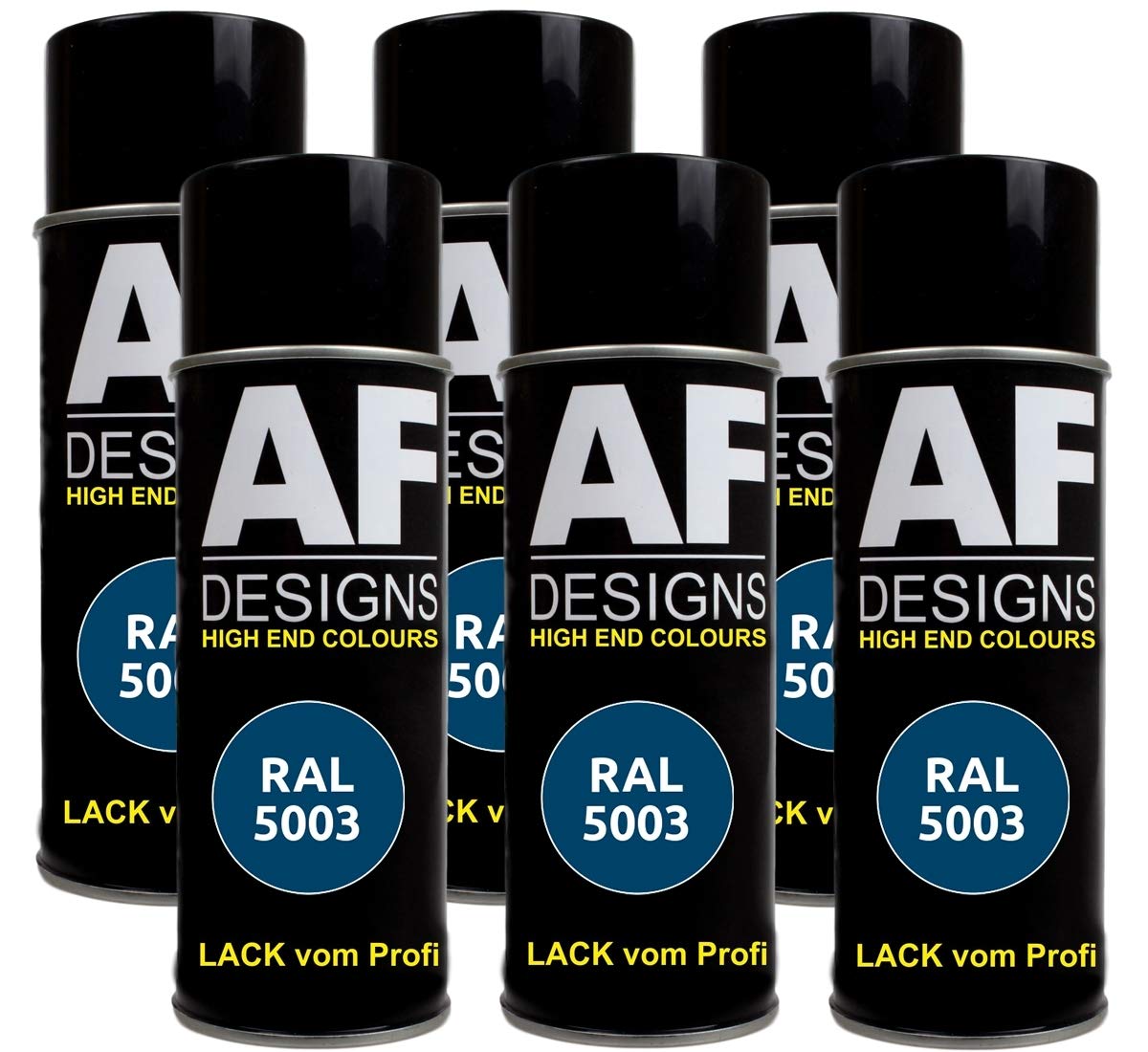 Alex Flittner Designs 6x RAL Lackspray Autolack Buntlack Spraydose RAL5003 SAPHIRBLAU matt von Alex Flittner Designs