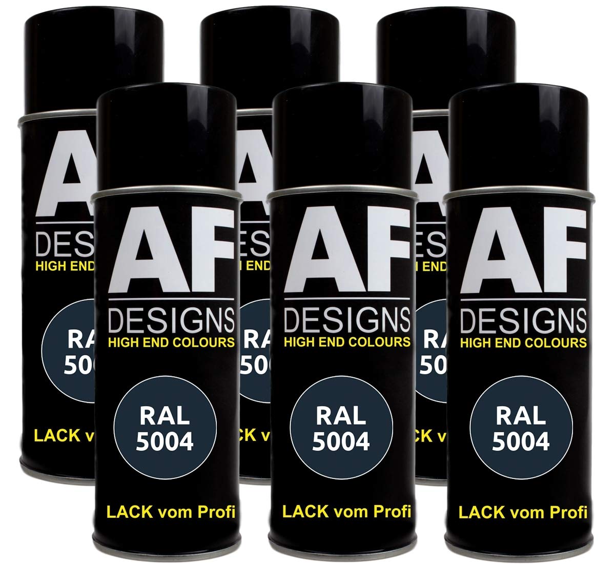 Alex Flittner Designs 6x RAL Lackspray Autolack Buntlack Spraydose RAL5004 SCHWARZBLAU matt von Alex Flittner Designs