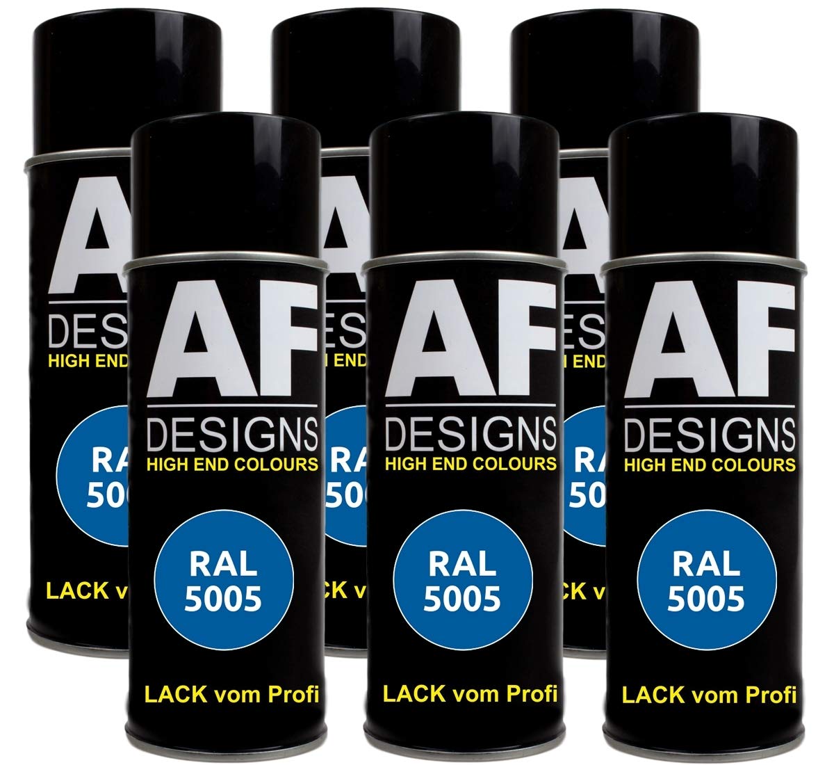 Alex Flittner Designs 6x RAL Lackspray Autolack Buntlack Spraydose RAL5005 SIGNALBLAU matt von Alex Flittner Designs