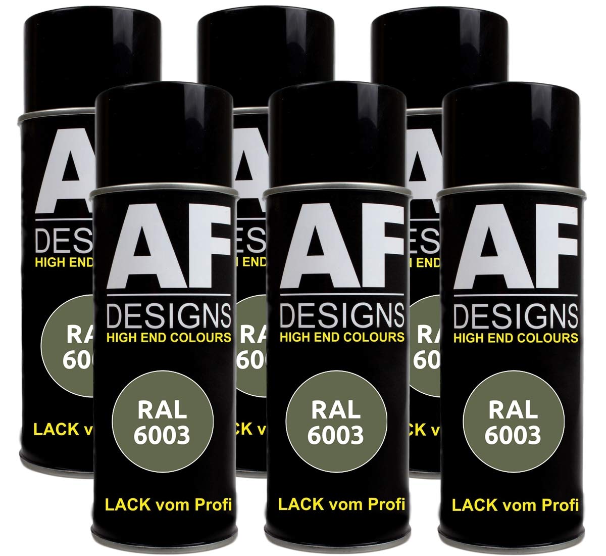 6X RAL Lackspray Autolack Buntlack Spraydose RAL6003 Olivgruen matt von Alex Flittner Designs