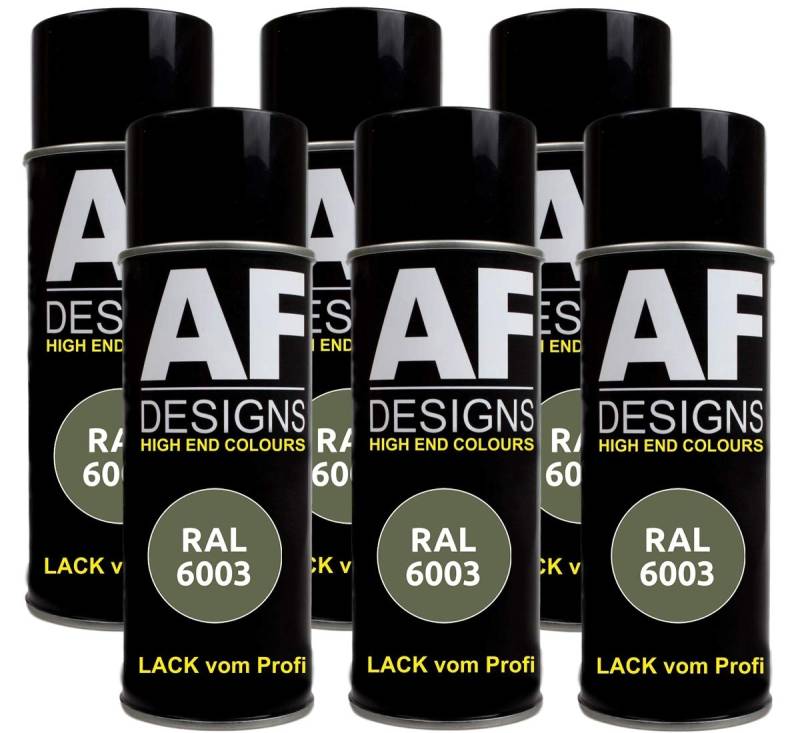 6X RAL Lackspray Autolack Buntlack Spraydose RAL6003 Olivgruen matt von Alex Flittner Designs