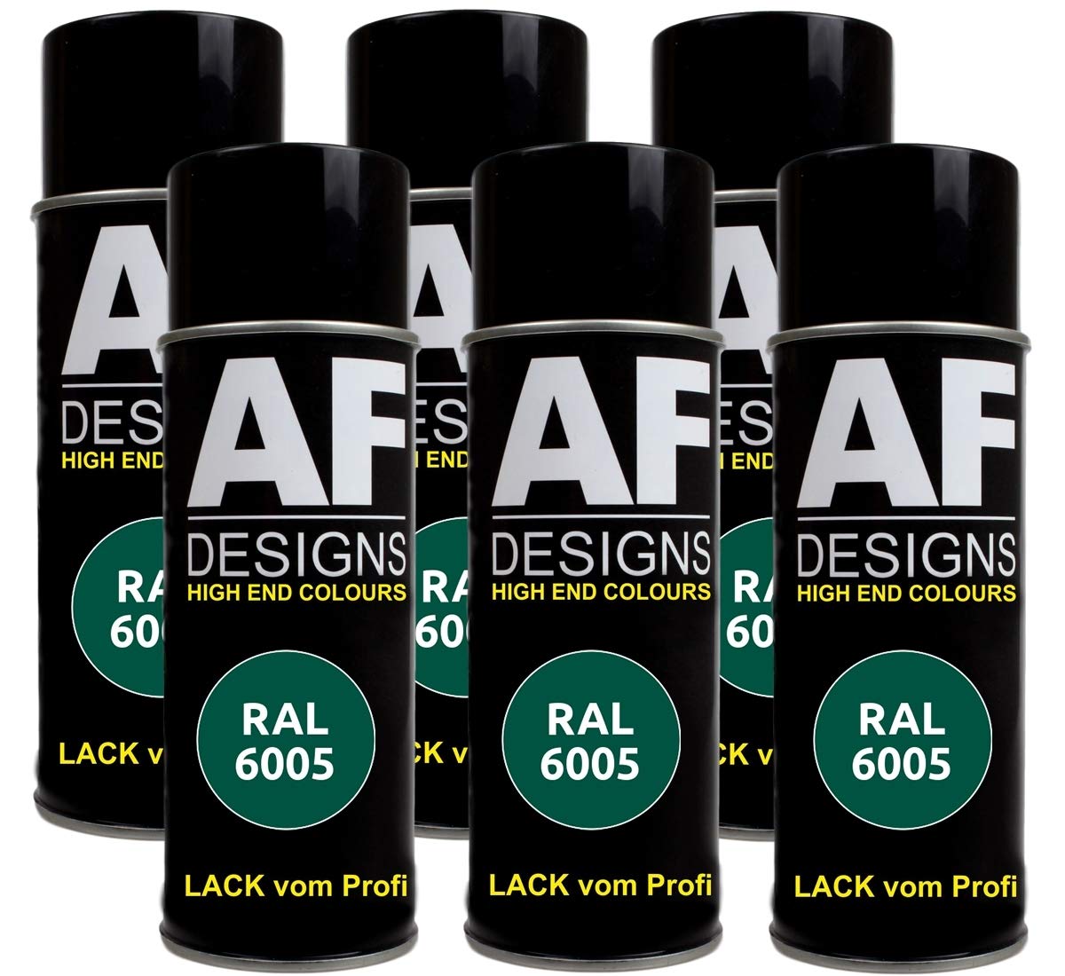 Alex Flittner Designs 6x RAL Lackspray Autolack Buntlack Spraydose RAL6005 MOOSGRUEN matt von Alex Flittner Designs