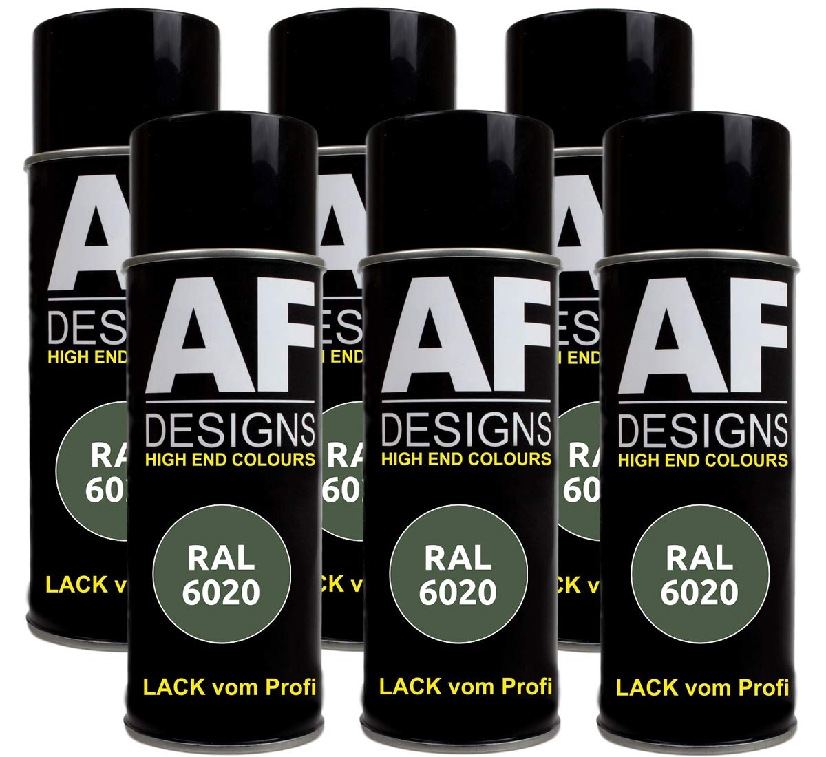 Alex Flittner Designs 6x RAL Lackspray Autolack Buntlack Spraydose RAL6020 CHROMOXIDGRUEN seidenmatt von Alex Flittner Designs