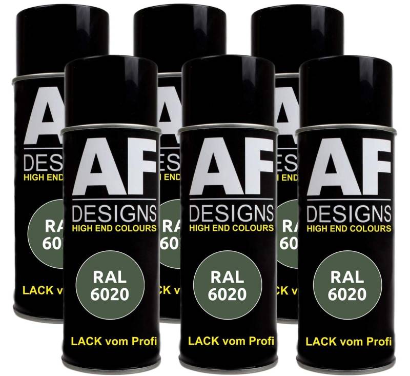6X RAL Lackspray Autolack Buntlack Spraydose RAL6020 CHROMOXIDGRUEN seidenmatt von Alex Flittner Designs